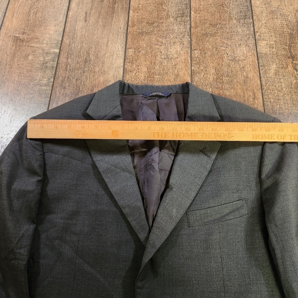 Brooks Brothers Brooksease Mens 40R Blazer Suit Jacket Sport Coat Gray 100% Wool - Picture 8 of 10